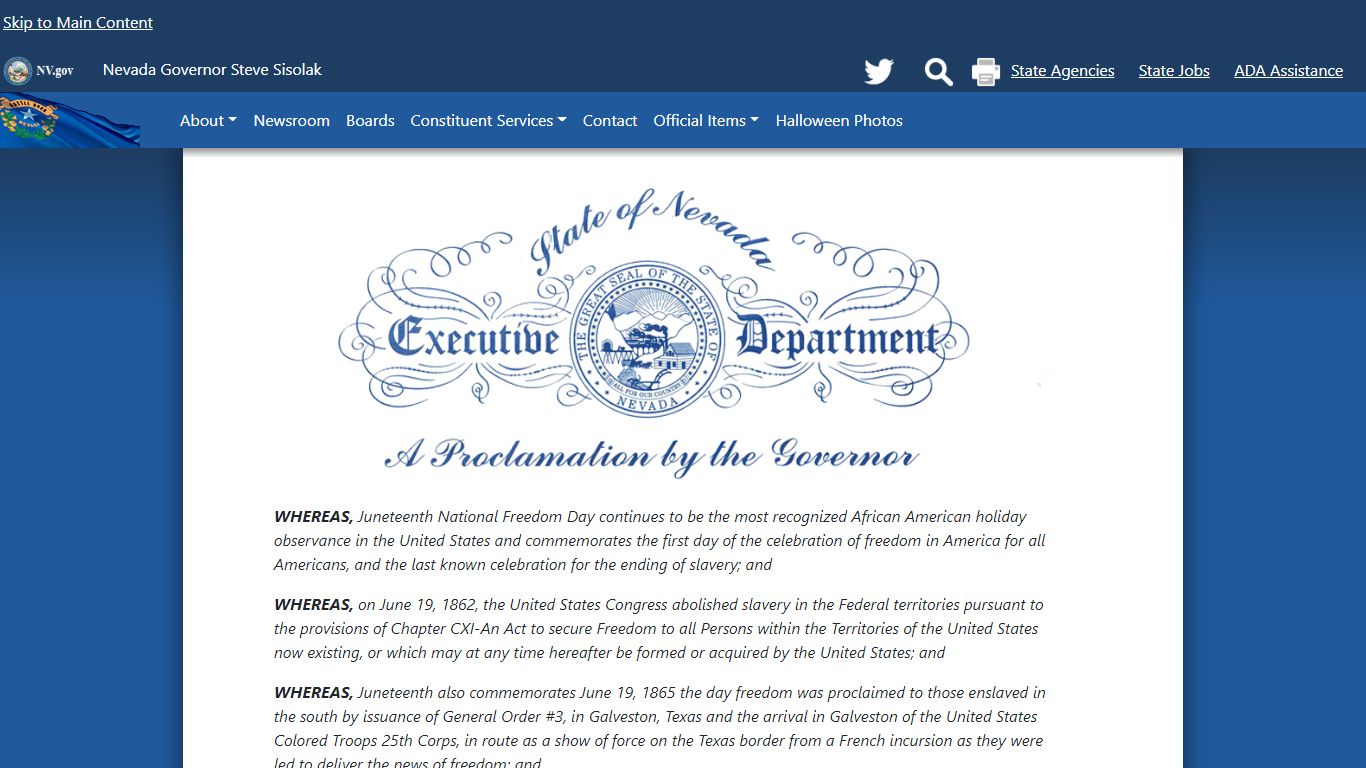 Juneteenth National Freedom Day - Nevada